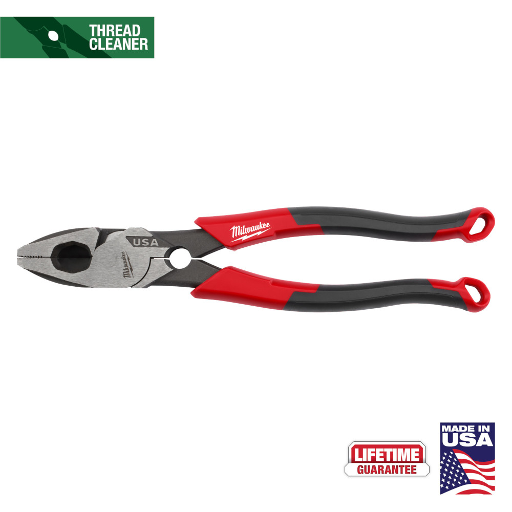 Milwaukee 9-Inch Lineman's Pliers with Thread Cleaner from GME Supply